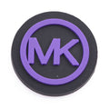 MK Round Badge purple P4134 Shoe Charm