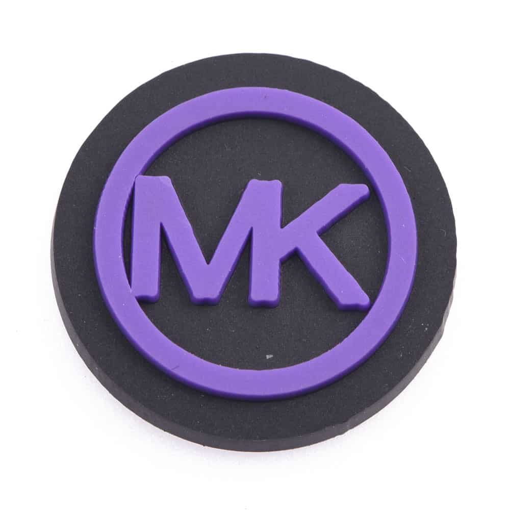 MK Round Badge purple P4134 Shoe Charm