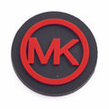 MK Round Badge red P4135 Shoe Charm