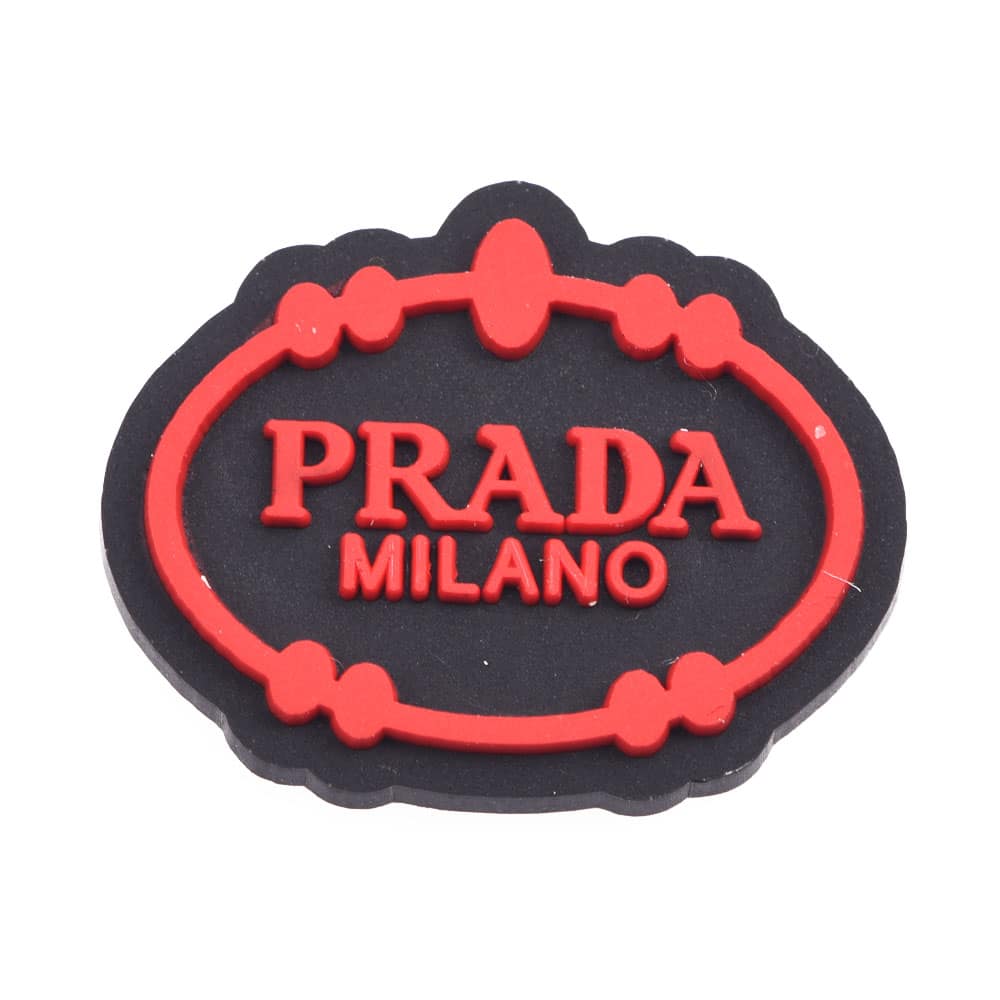 PRADA stylised shield red P4142 Shoe Charm
