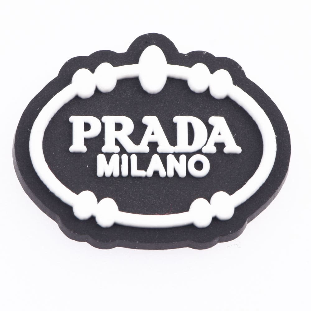 PRADA stylised shield white P4146 Shoe Charm