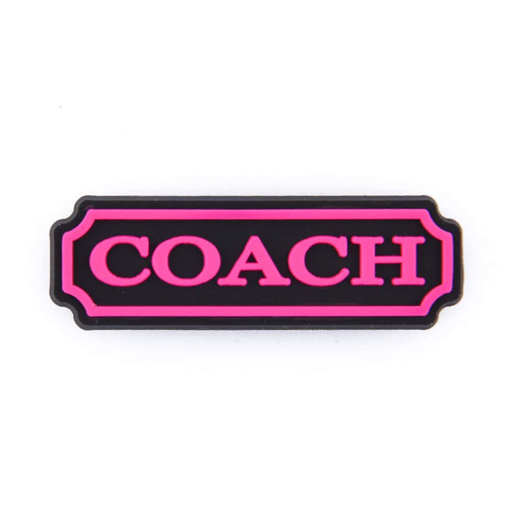 COACH bar pink on black PB8001 Shoe Charm