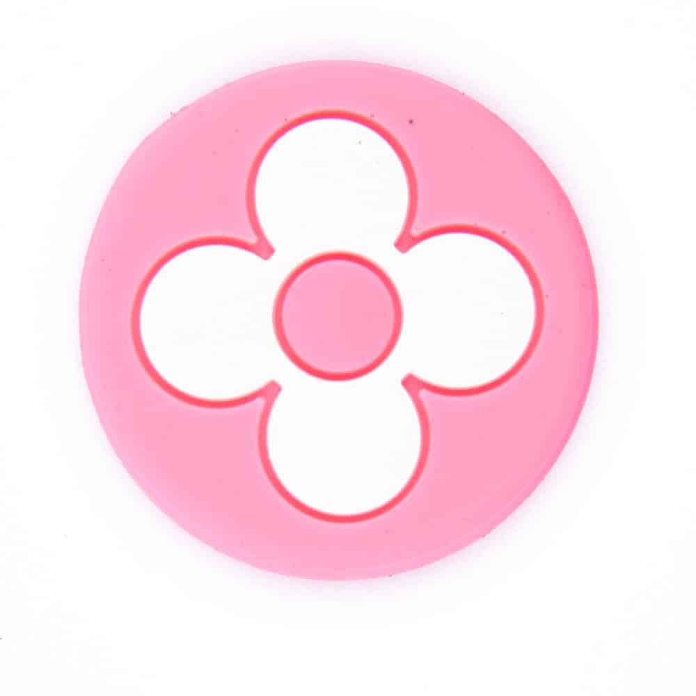 LV Louis Vuitton Flower white on pink round logo badge PB8002 Shoe Charm