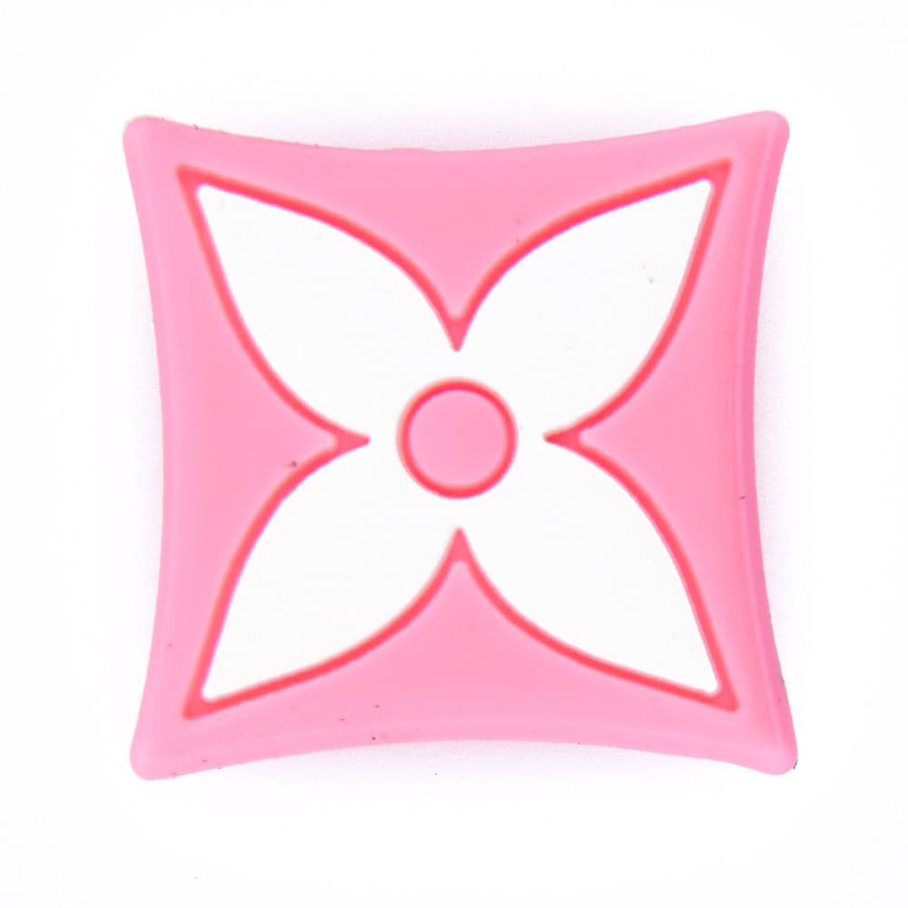 LV Louis Vuitton Flower white on pink logo badge PB8004 Shoe Charm
