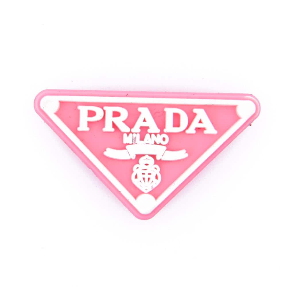 Prada triplate stylised badge logo white on pink PB8006 Shoe Charm