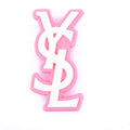Ysl Yves Saint Laurent Stylized Logo white on pink PB8008 Shoe Charm