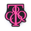 TIFFANY & CO stylised logo dark pink on black PB8010 Shoe Charm