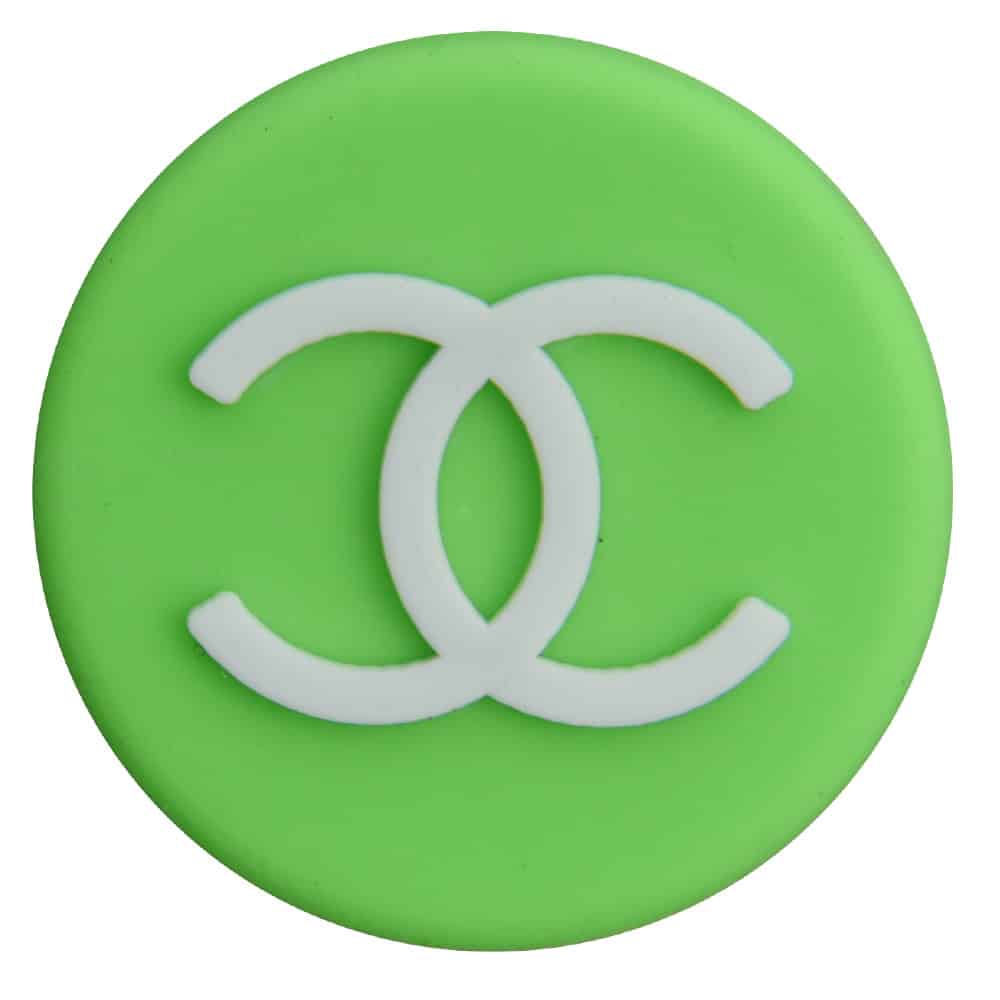 Chanel Double C round badge lime green PB8045 Shoe Charm