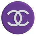 Chanel Double C round badge purple PB8056 Shoe Charm