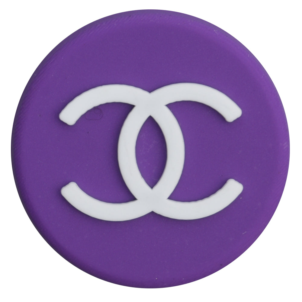 Chanel Double C round badge purple PB8056 Shoe Charm