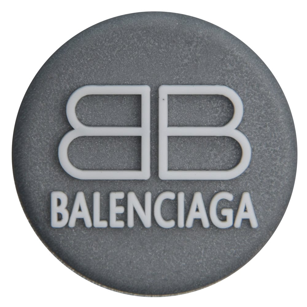 BALENCIAGA BB round badge logo grey PB8065 Shoe Charm