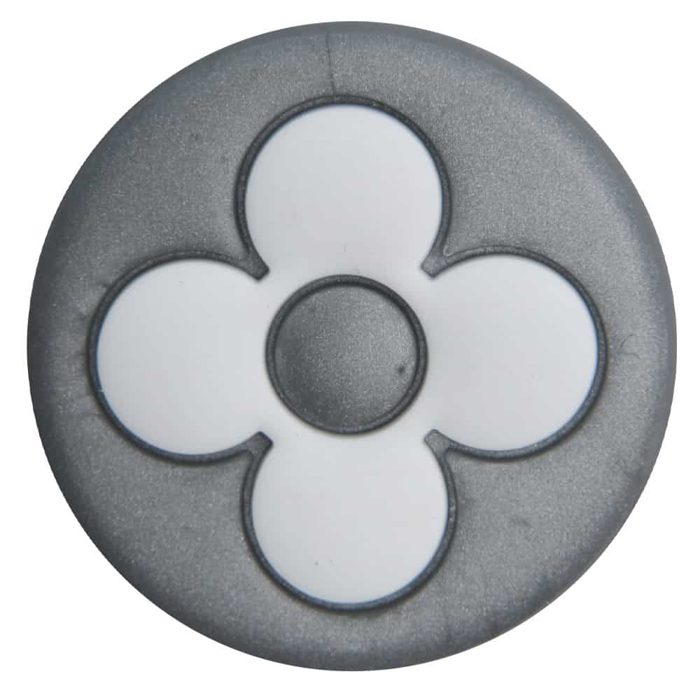 LV Louis Vuitton Flower on grey round logo badge grey PB8067 Shoe Charm