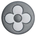 LV Louis Vuitton Flower on grey round logo badge grey PB8067 Shoe Charm