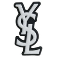 Ysl Yves Saint Laurent Stylized Logo white on grey  PB8070 Shoe Charm