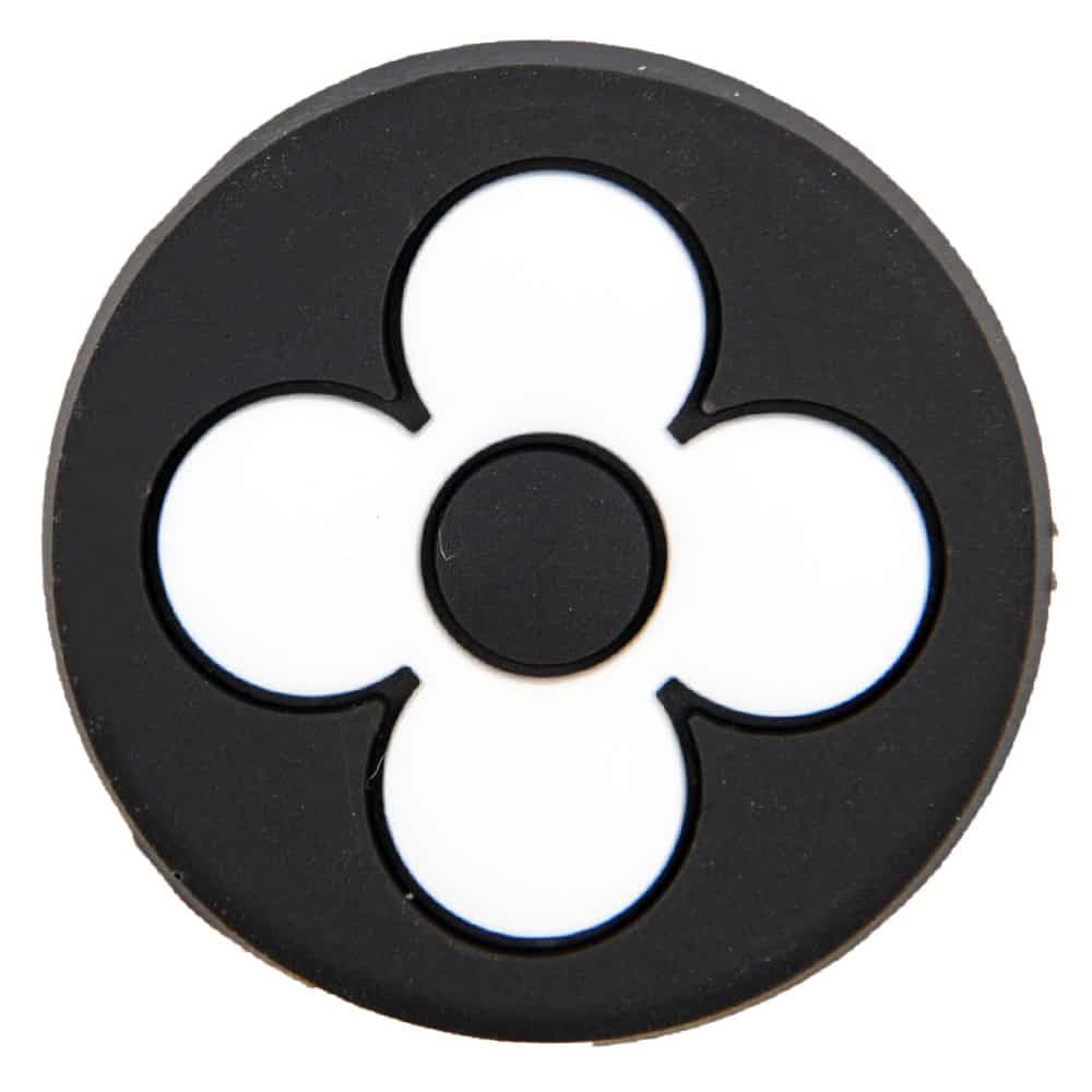 LV Louis Vuitton Flower on black round logo badge PB8076 Shoe Charm