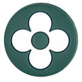 LV Louis Vuitton Flower on green round logo badge green PB8096 Shoe Charm