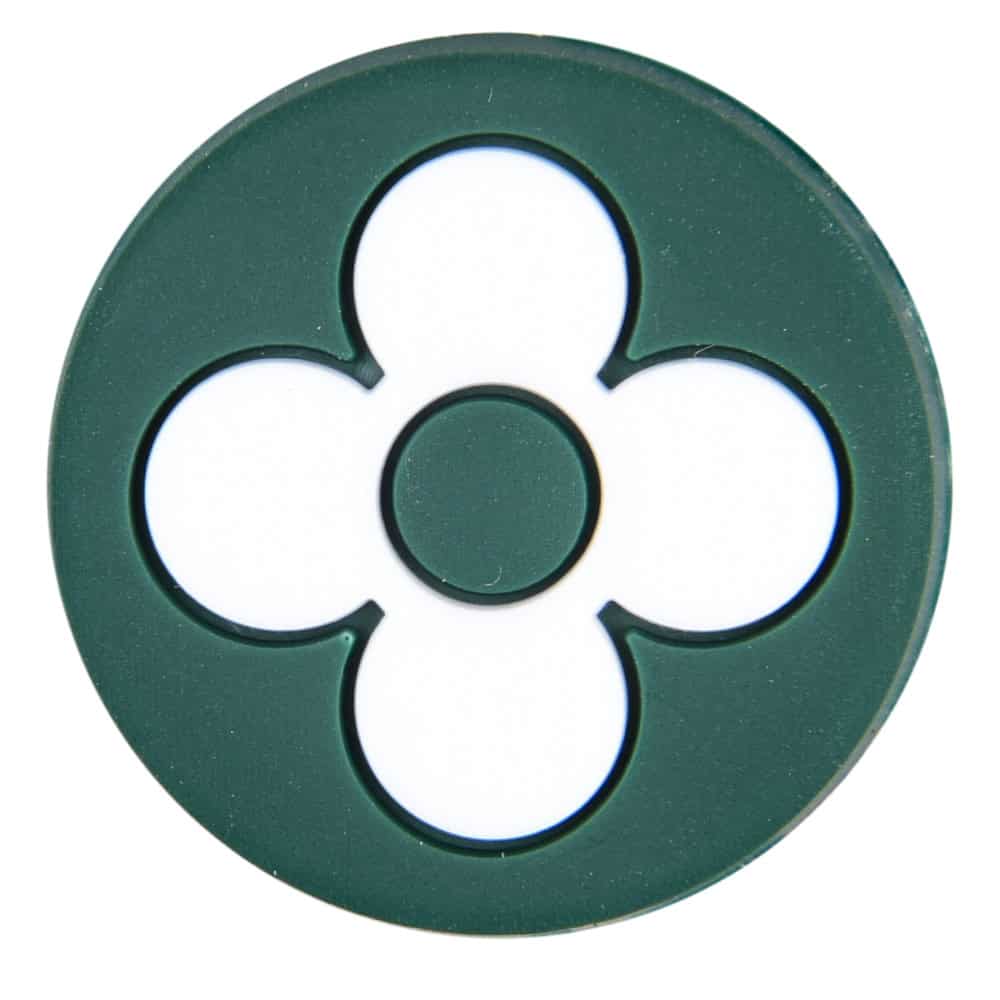 LV Louis Vuitton Flower on green round logo badge green PB8096 Shoe Charm