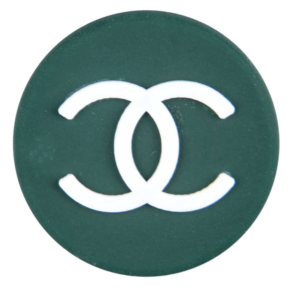 Chanel Double C round badge green PB8097 Shoe Charm