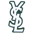 Ysl Yves Saint Laurent Stylized Logo white on green PB8104 Shoe Charm