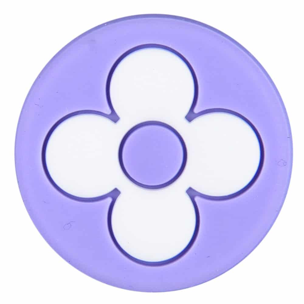 LV Louis Vuitton Flower on lilac round logo badge PB8106 Shoe Charm