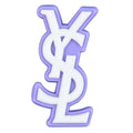 Ysl Yves Saint Laurent Stylized Logo white on lilac PB8114 Shoe Charm