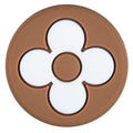 LV Louis Vuitton Flower on brown round logo badge PB8116 Shoe Charm