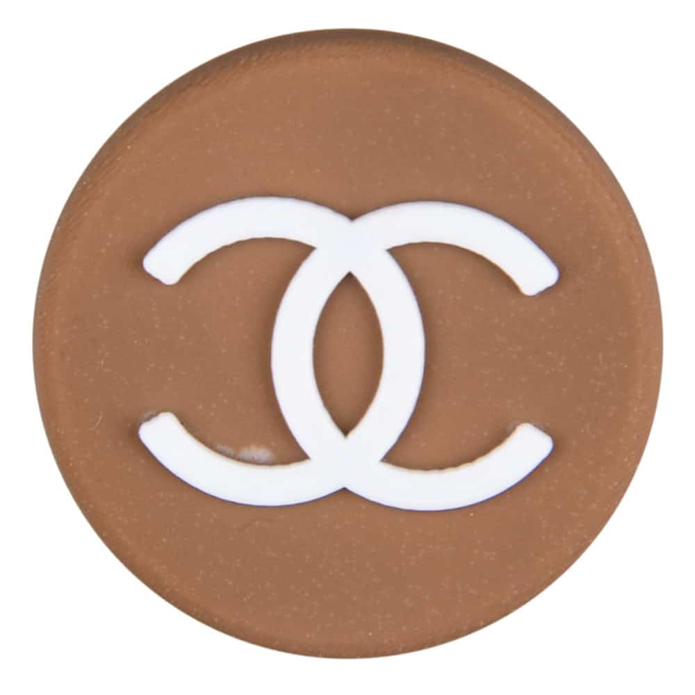 Chanel Double C round badge brown PB8117 Shoe Charm