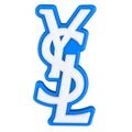 Ysl Yves Saint Laurent Stylized Logo white on blue PB8134 Shoe Charm