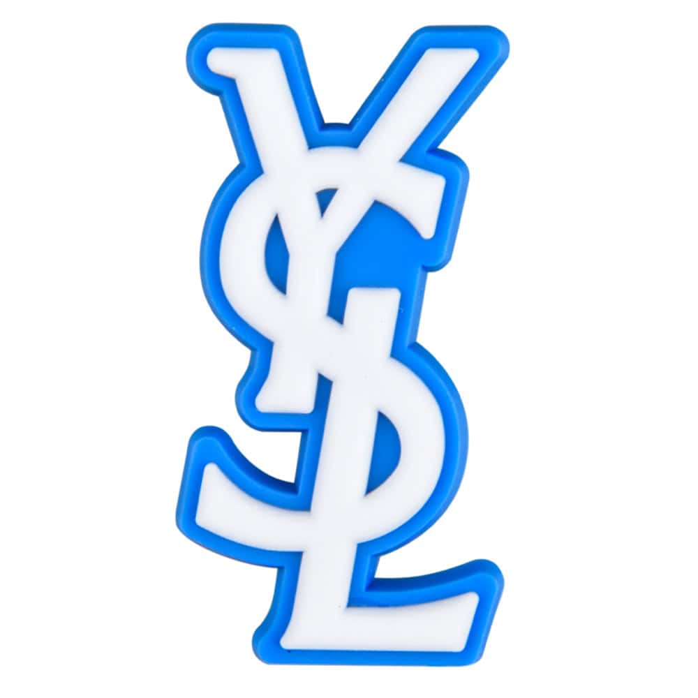 Ysl Yves Saint Laurent Stylized Logo white on blue PB8134 Shoe Charm