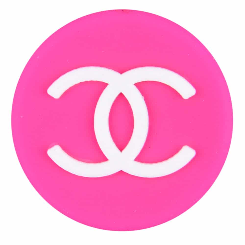Chanel Double C badge dark pink PB8137 Shoe Charm