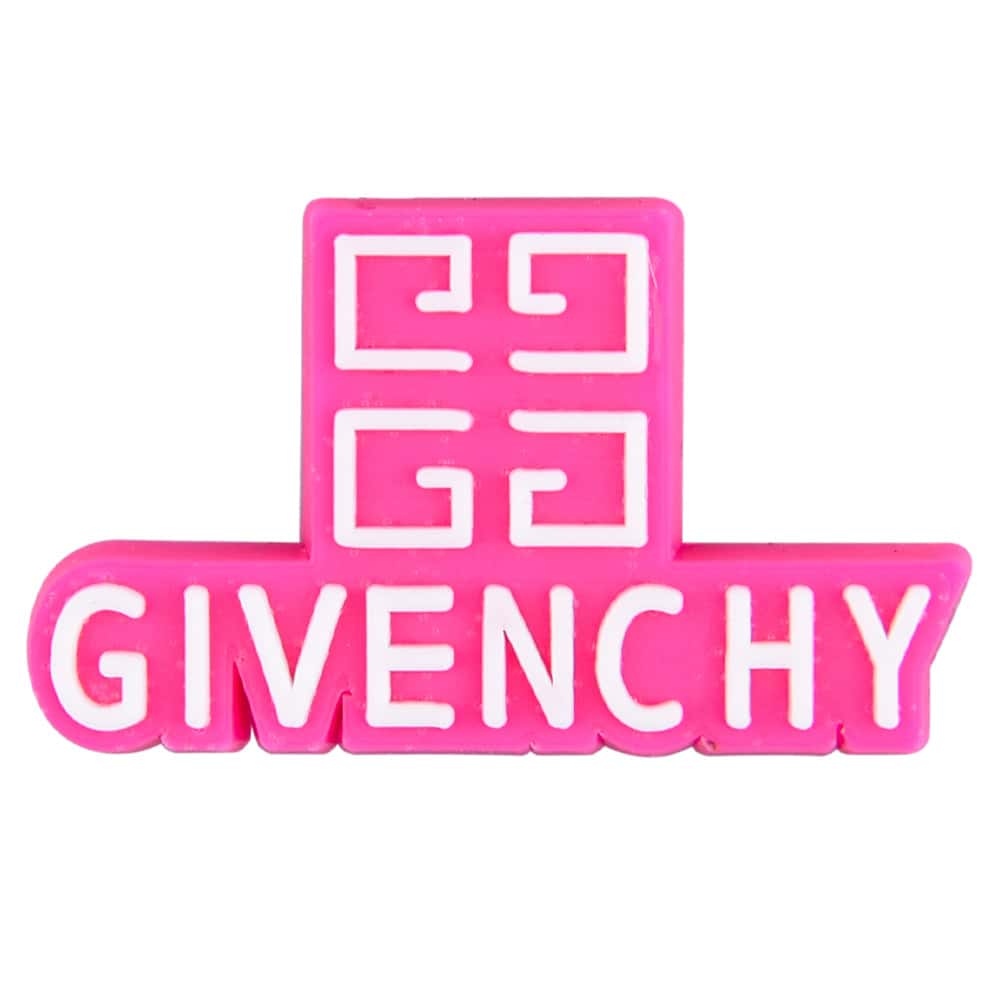 GIVENCHY stylised badge logo dark pink PB8143 Shoe Charm