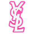 Ysl Yves Saint Laurent Stylized Logo white on dark pink PB8144 Shoe Charm
