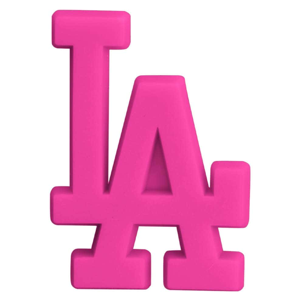 LA stylized logo dark pink PB8145 Shoe Charm