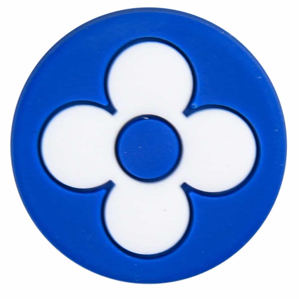 LV Louis Vuitton Flower on dark blue round logo badge PB8146 Shoe Charm