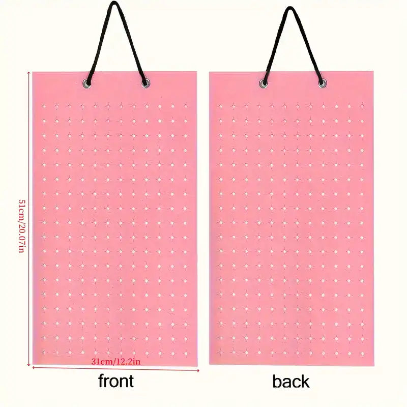 Display panel - Pink wall hanging organiser with 216 holes DP001 - Shoe Charm