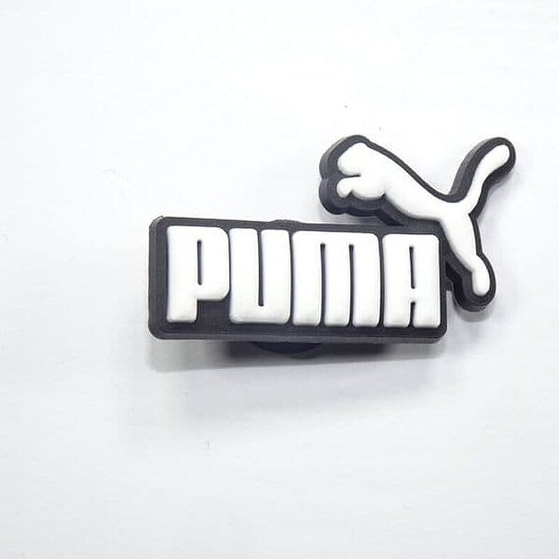 PUMA stylised with animal logo white on black MQ087-130 Shoe Charm