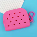 Purse for shoe charms - Light Purple with zip & baghook 14 holes - Shoe Charm