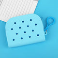 Purse for shoe charms - Blue with zip & baghook 14 holes - Shoe Charm