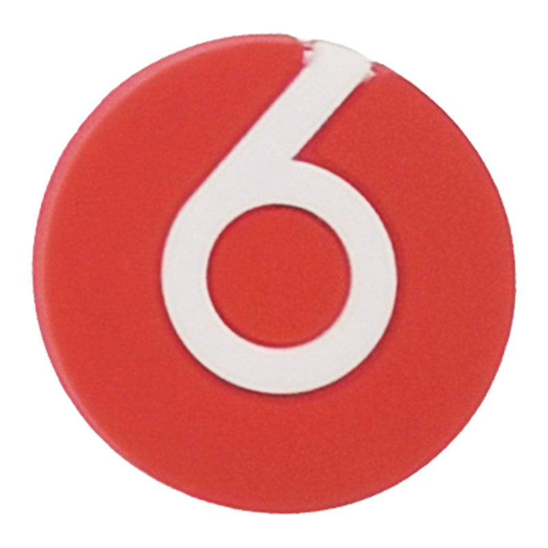 6 Ball red round badge logo 06-25 Shoe Charm