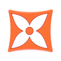 White 4 point flower on square orange background 06-51 Shoe Charm