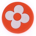 LV White flower on orange badge logo 06-52 Shoe Charm