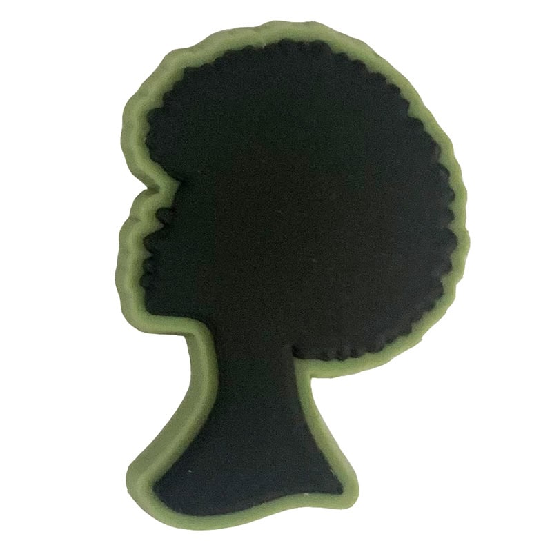 Big hair sillouette 101-31 Shoe Charm