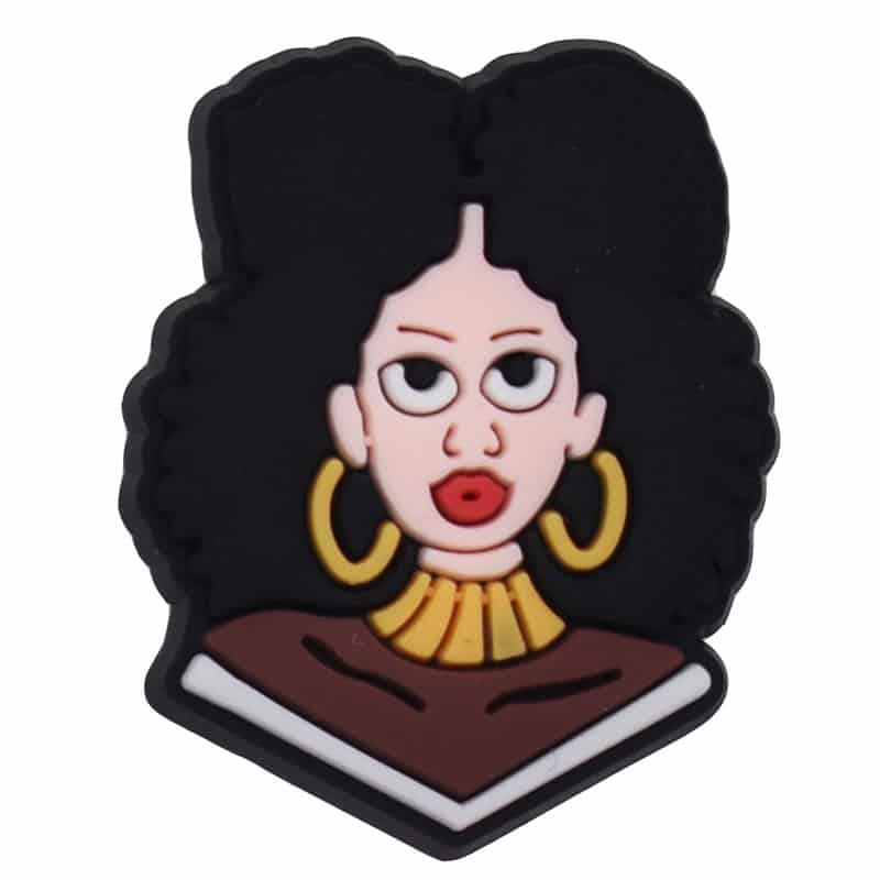 Big hair hoop girl 101-48 Shoe Charm
