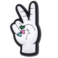 Peace hand gesture with coloured nails 102-104 - Shoe Charm