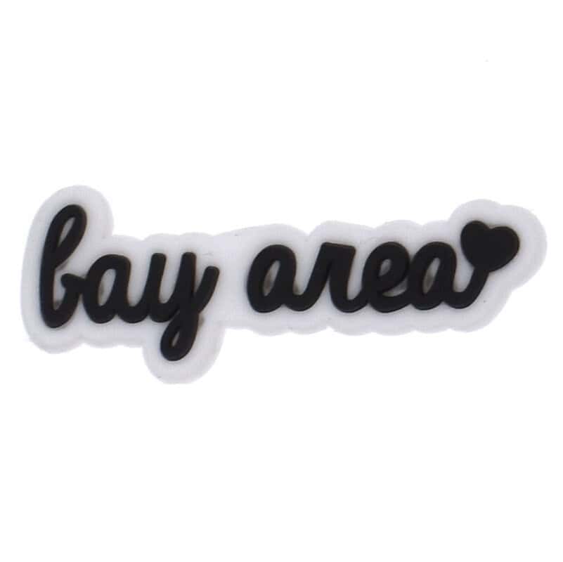 Gay area sign with black love heart 102-116 - Shoe Charm