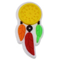 Yellow dream catcher with coloured feathers 102-119 - Shoe Charm