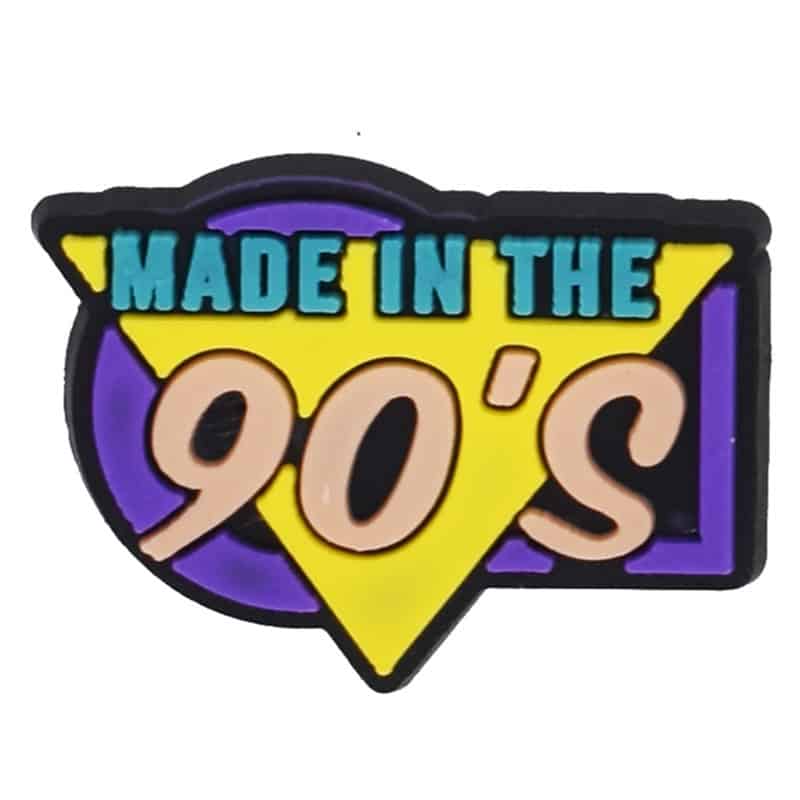 Made In The 90's sign purple & yellow 102-121 - Shoe Charm