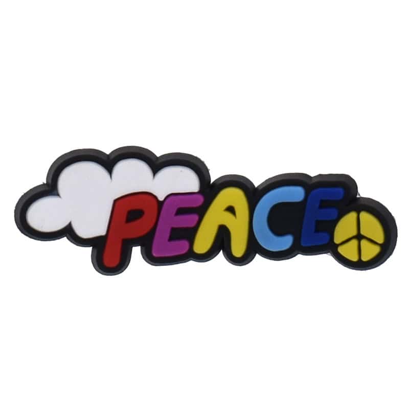 PEACE multicolour sign with cloud & peace symbol 102-134 - Shoe Charm