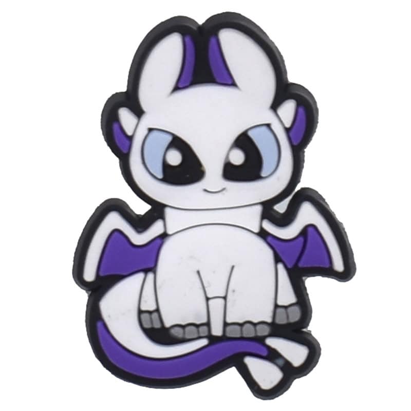 White & purple dragon sitting 102-143 - Shoe Charm