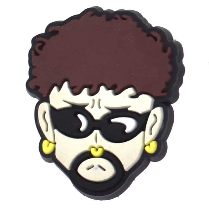 Bad Bunny rapper pale with gold earrings & glasses 102-146 - Shoe Charm